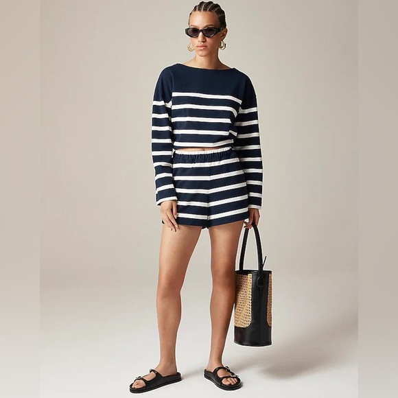 JCREW New Mariner Jersey Short in Stripe - Picture 2 of 4